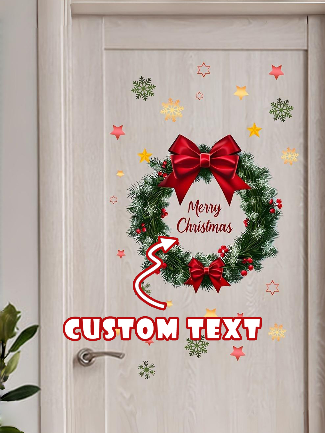 Custom Christmas Wreath Wall Sticker